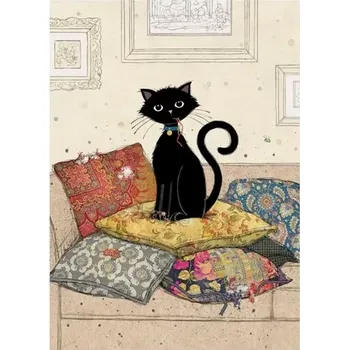 Luxusní přání BUG ART Kočka na Polštářích (Přání v obálce s kočkou)