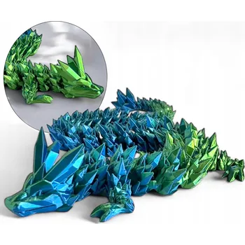 Figurka Drak 3D Figurka draka Křišťálový drak 42cm Dekorace do pokoje