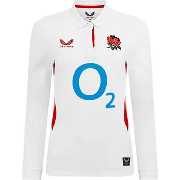 Dámské tričko Castore England Rugby Home Classic Long Sleeve Shirt 2025 Adults White/Red 10 (S)