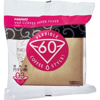 Filtr do kávovaru Hnědé filtry Hario Misarashi V60-03, 100 ks