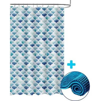 Sprchový závěs DuraHome Závěs koupelnový PEVA s předložkou CHENILL