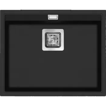 Granitový dřez Kuchyňský dřez Aquasanita Delicia 555 black metallic