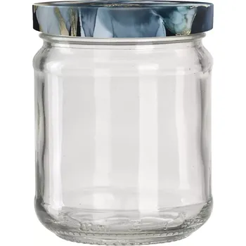 Sklenice Zavařovací sklenice Gastro 370 ml, víčko šroubovací vlčí mák modrý, sada 6 ks