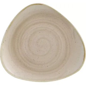 Talíř CHURCHILL Stonecast Ořešáková smetana mělký talíř, trojúhelník, průměr: 192 mm