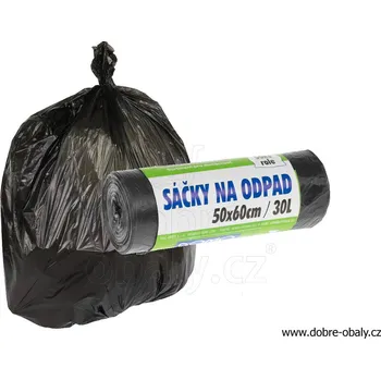Pytle na odpadky Sáčky na odpad 50x60 cm černé HDPE 50ks/role S PŘEBALEM - Sáčky