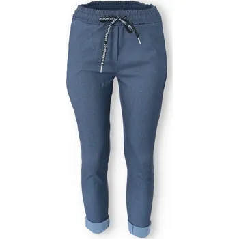 Dámské kalhoty 9108 kalhoty Itálie barva: modrá jeans tmavá, velikost: S