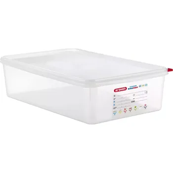 Dóza na potraviny ARAVEN Gastronádoba s víkem GN 1/1, PP, hloubka: 100 mm, objem: 13,7 L, hermetická