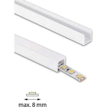 LED páska Přisazený hliníkový profil bílý McLED PW 11x11mm včetně mléčného difuzoru 2m ML-761.314.74.2