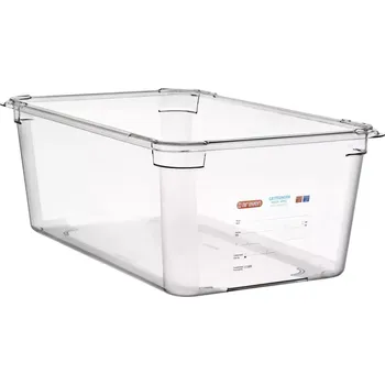 Dóza na potraviny ARAVEN Gastronádoba GN 1/1, polykarbonát, integrovaný štítek, hloubka: 200 mm, objem: 26,1 L