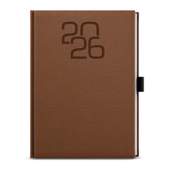 Diář Denní diář 2026 Baloušek A5 David - Fabric hnědá