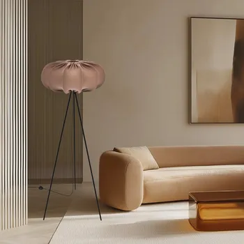 Stojací lampa Stojací lampa CAFEE’ s moka hnědým stínidlem 52 cm - skandinávská stojací lampa E27