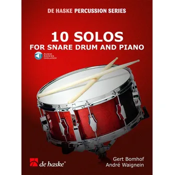 Hal Leonard Corporation 10 SOLOS FOR SNARE DRUM & PIANO + Audio Online / malý buben a klavír