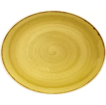Talíř CHURCHILL Stonecast Hořčičná semena žlutá talíř plochý, oválný, délka: 192 mm