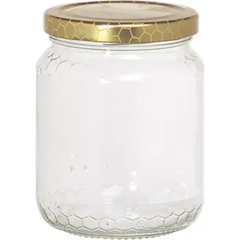 Sklenice Sklenice na 0,5 kg medu Gastro, víčko s dekorem plástve, sada 6 ks