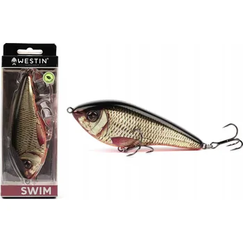 Umělá nástraha Wobler JERK SILENT bez chrastítka Swim 12cm 62g 3D Real Rudd Potápivý