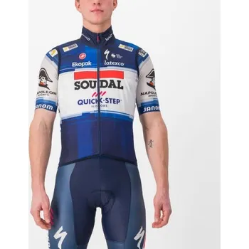 Cyklistická vesta Castelli – vesta Quick Step Pro Light Wind, dark blue/white - 3XL