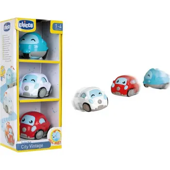 Výuková hračka CHICCO Mini autíčka Vintage 3ks, 12m+