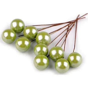 umělá květina Kuličky / bobule na drátku ke tvoření Ø1,5 cm