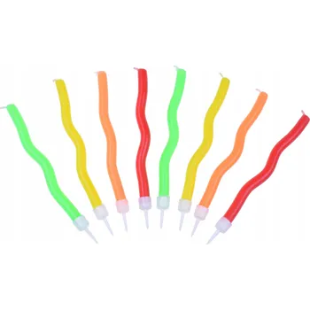 Narozeninové svíčky na dort, 8 ks, narozeninové, cik cak