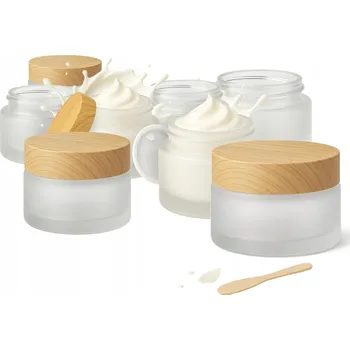 Sklenice 20x Nádoba Skleněná Zavařovací Sklenice MATNÁ MRAŽENÁ 30 g na Krém Balzám Kosmetiku Mast