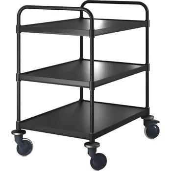 VarioCart Servírovací vozík, černý, výška: 1050 mm, délka: 940 mm, šířka: 690 mm