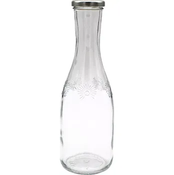 Zavařovací sklenice Skleněná láhev na šťávu Gastro 750 ml, stříbrné víčko, sada 6ks