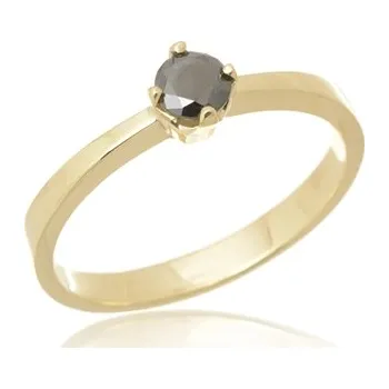Prsten Zlatý prsten s černým briliantem BP0112F + DÁREK ZDARMA