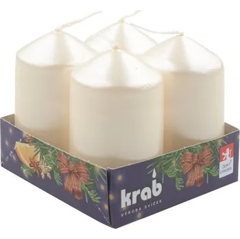 Svíčka Adventní svíce válec krémový LAK 40 x 80 mm, 4 ks v sadě
