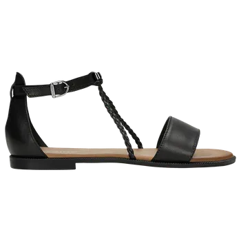 Dámské sandále Černé Kožené Sandály S Pletenými Řemínky Wojas 7620681 39