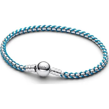 Šperk Náramek PANDORA s modrou šňůrkou 17 cm 593816C01-17