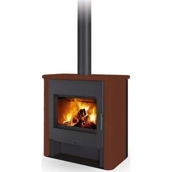 Krbová kamna ROMOTOP TELDE keramika rustik hnědá srnčí 67300 - krbová kamna s teplovodním výměníkem