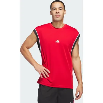 Pánské tričko ADIDAS Tílko adidas Basketball All-World Sleeveless S ČERNÁ|ČERVENÁ