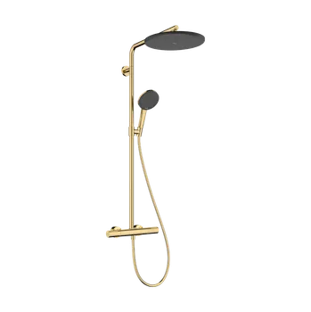 Vodovodní baterie Hansgrohe Raindance Alive S Puro - Showerpipe 300 1jet, s termostatem Ecostat Element, leštěný vzhled zlata 24592990