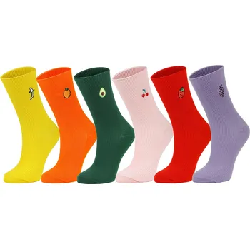 Dámské ponožky Dámské barevné ponožky - Barva Červená, Velikost 36-38 BOL 011