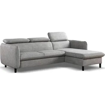Sedací souprava Rozkládací rohová sedací souprava do L s úložným prostorem NISA šedá levá
