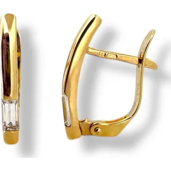 Náušnice Leru Zlaté náušnice s hranatým kamenem