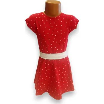 Dívčí šaty dosupliku Dívčí šaty červené s puntíky 122