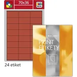 Univerzální etikety S&K Label - červené, 70 x 36 mm, 2 400 ks