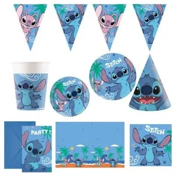 Party dekorace Dětská narozeninová sada Stitch a Angel - 10 osob