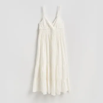 Dámské šaty Reserved - Šaty s&nbsp;ažurovou výšivkou - bílá - TP776-00X - TP776-00X-S