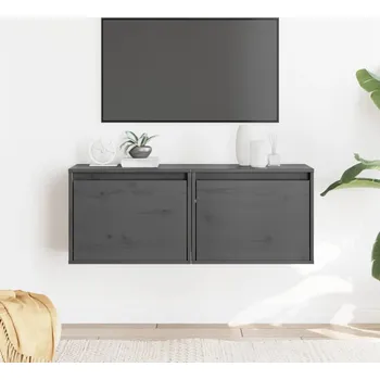 Organizace kuchyně Nábytek XL Nástěnné skříňky 2 ks šedé 45 x 30 x 35 cm masivní borové dřevo 813440