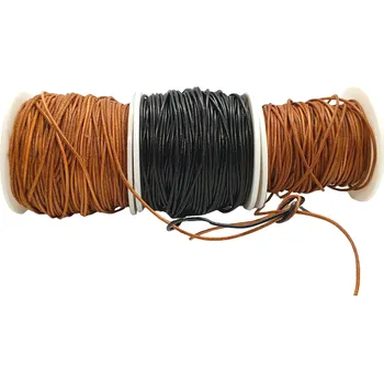 Řemínek průměr 1,5mm z pravé kůže kulatý profil - Barva Přírodní tmavě hnědá KU 002