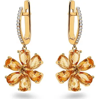 Náušnice Náušnice citrínové květiny se safírem Cyrus 2,23ct DIHU102N + dárkové balení LUXUS zdarma