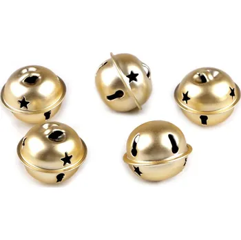 Vánoční dekorace Rolničky Ø24 mm, 30 mm - (Ø24 mm) zlatá sv. (10 ks)