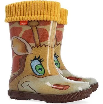 Dívčí obuv DEMAR-HAWAI LUX PRINT AK 0048 0049 žirafa zateplené Velikost: 28 - 29