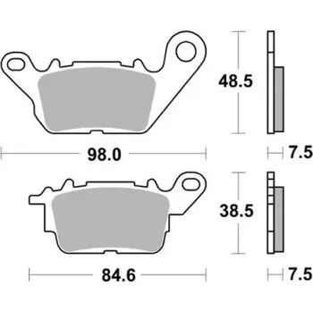 Brzdová destička brzdové destičky, BRAKING (semi-metalická směs SM1) 2 ks v balení M501-355