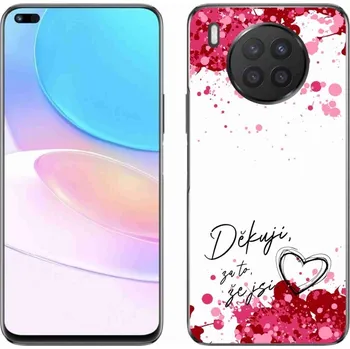 Pouzdro na mobilní telefon Gelový kryt mmCase na Honor 50 Lite - zamilovaný text 2 bílé pozadí