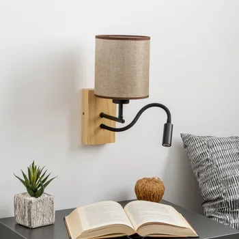 Nástěnné svítidlo Brilagi - LED Nástěnná lampa NUBILA WOOD 1xE27/25W/230V + LED/3W dub/hnědá