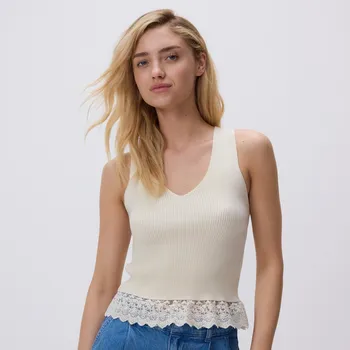 Dámské oblečení Reserved - Volánová halenka - tělová - UX847-02X - UX847-02X-XL