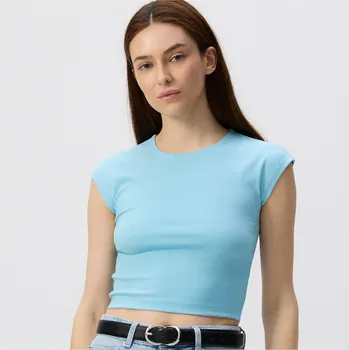 Dámské tričko Reserved - Tričko ze směsi modalu - tyrkysová - 9949B-66X - 9949B-66X-L